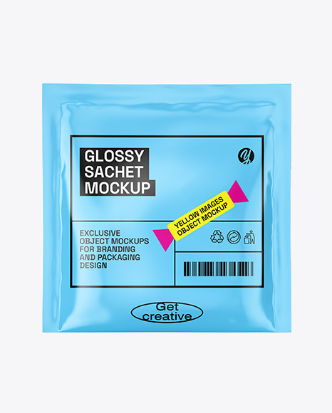 Glossy Sachet Mockup