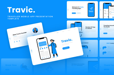 Travic - Travel Agency Mobile App Google Slides Template