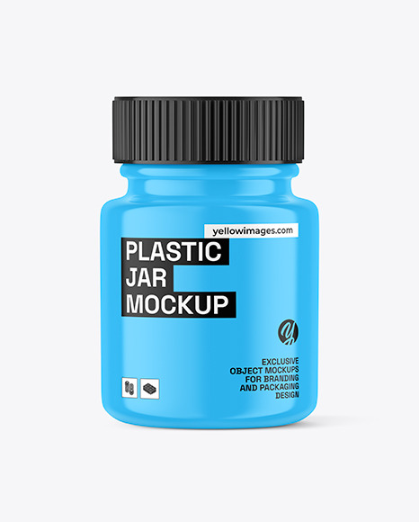 Glossy Plastic Jar Mockup