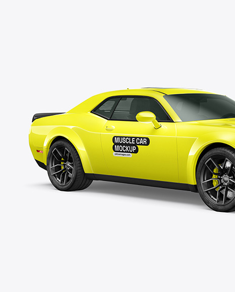 Muscle Car Mockup - Half Side View