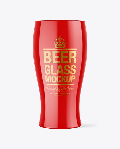 Glossy Beer Glass Mockup