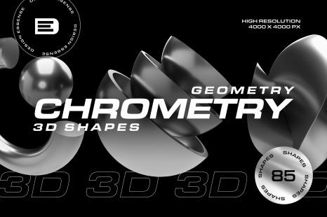 Geometry Chrome 3D Shapes