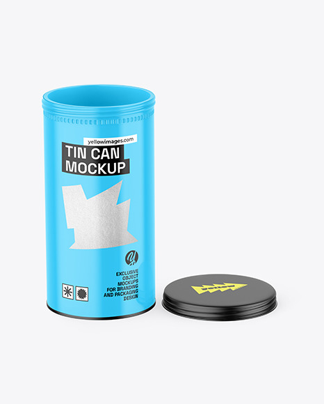 Glossy Tin Can Mockup