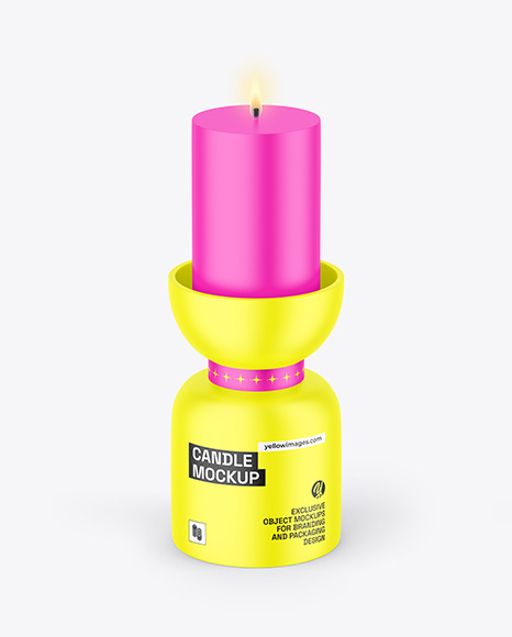 Candle With Matte Stand Mockup