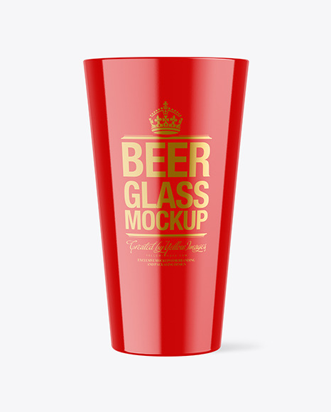 Glossy Beer Glass Mockup