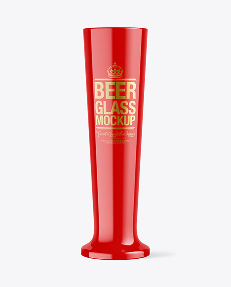 Glossy Beer Glass Mockup