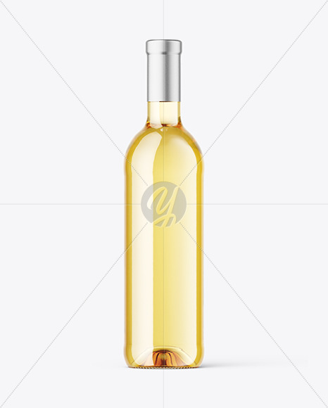 Clear Glass White Wine Bottle Mockup