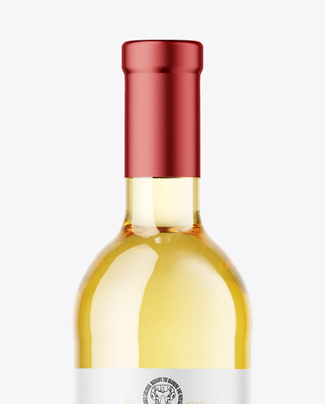 Clear Glass White Wine Bottle Mockup