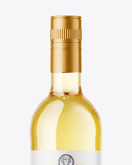 Clear Glass White Wine Bottle Mockup