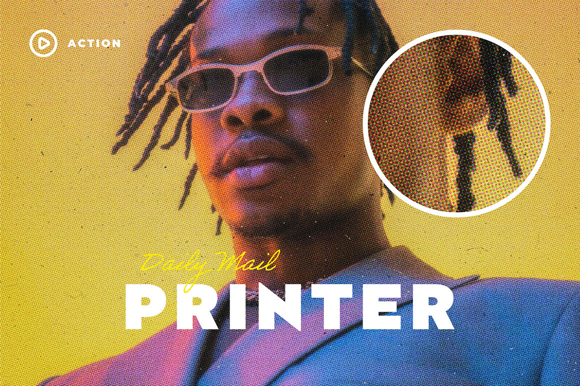 Daily Mail Printer Action on Yellow Images Creative Store