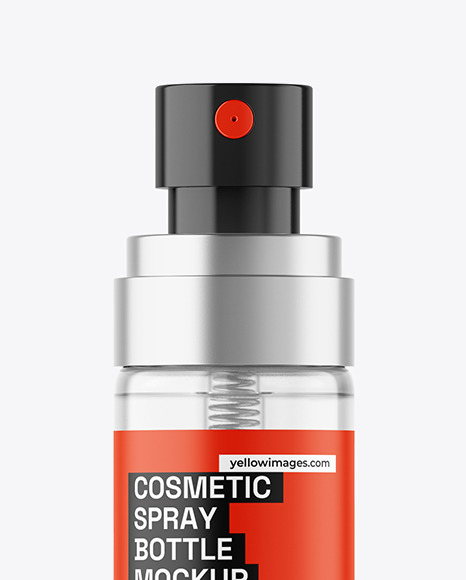 Clear Cosmetic Spray Bottle Mockup