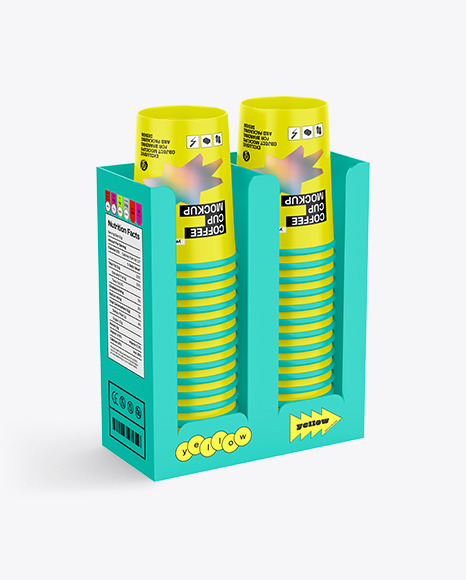 Stand For Disposable Paper Cups Mockup