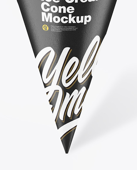 Paper Ice Cream Cone Mockup