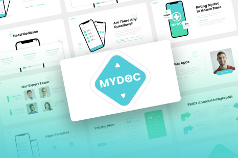 Mydoc - Healthcare Consultant Mobile App &amp; SAAS Keynote Template