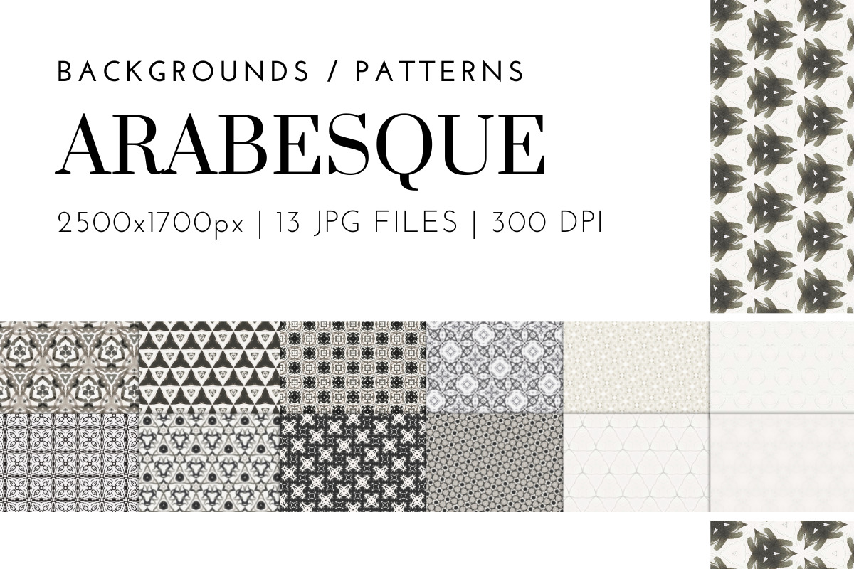 13 Arabesque Patterns/Backgrounds