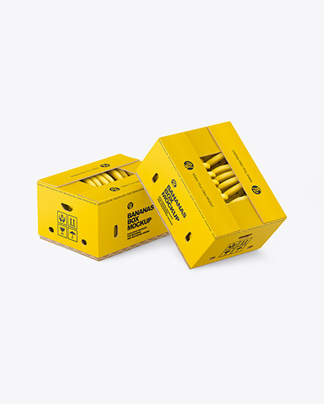 Box With Bananas Mockup