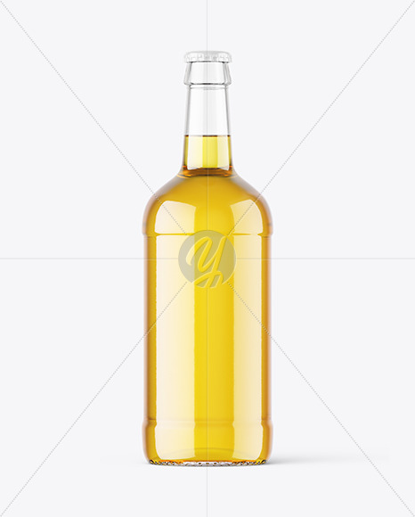 Clear Glass Beer Bottle Mockup