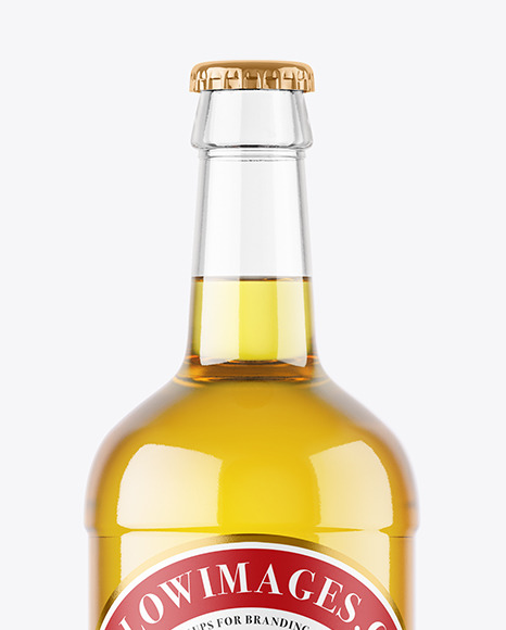 Clear Glass Beer Bottle Mockup