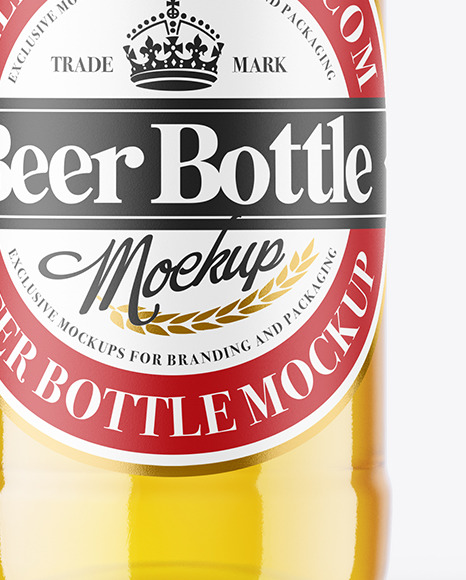 Clear Glass Beer Bottle Mockup
