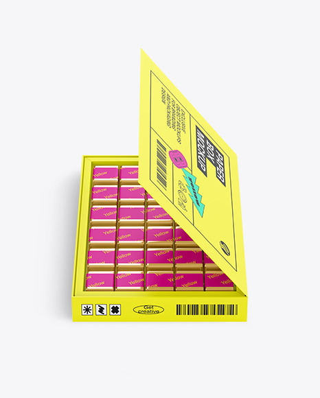 Box of Chocolate Sweets Mockup