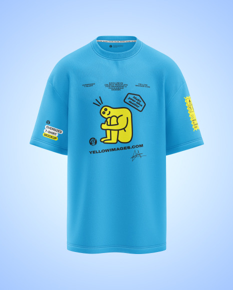 Men's Oversized T-Shirt Mockup - Front View