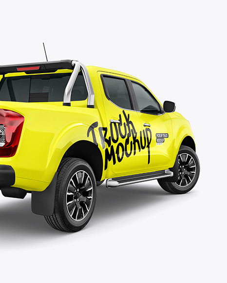 Pickup Truck Mockup - Back Half Side View