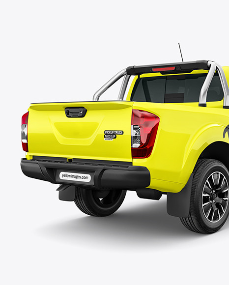 Pickup Truck Mockup - Back Half Side View