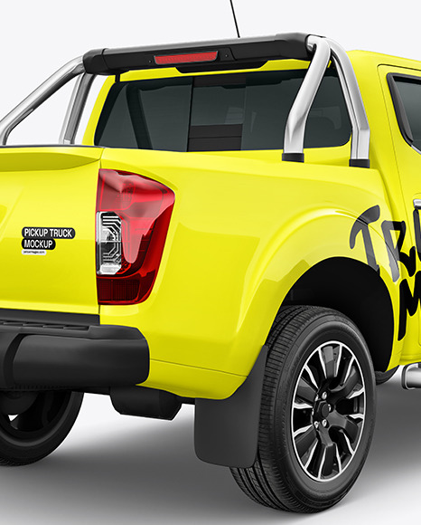 Pickup Truck Mockup - Back Half Side View