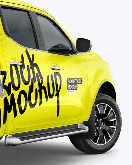 Pickup Truck Mockup - Back Half Side View