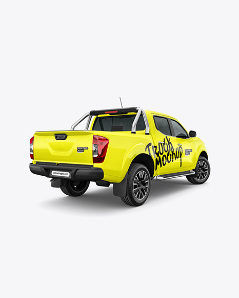 Pickup Truck Mockup - Back Half Side View