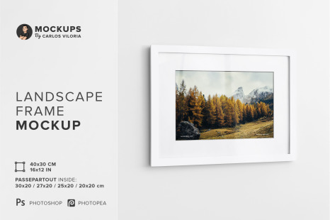 Landscape Frame Mockup - 40x30 Cm
