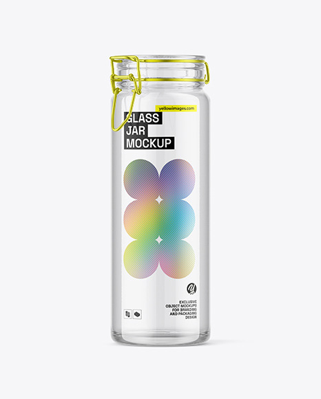 Clear Glass Jar with Clamp Lid Mockup