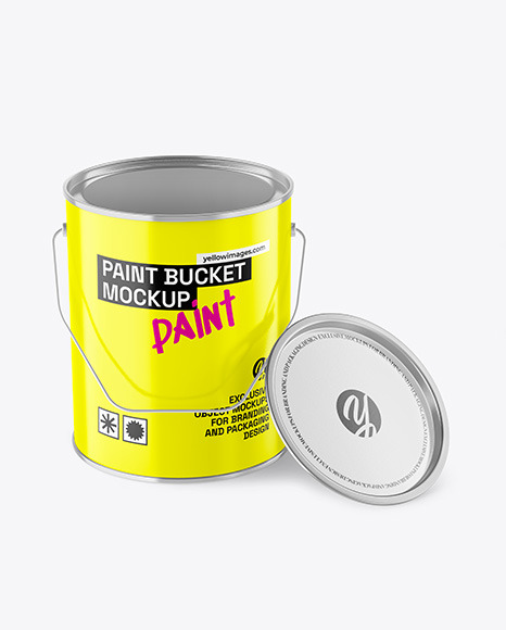 Glossy Paint Bucket Mockup - Free Download Images High Quality PNG, JPG