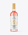 Clear Glass Pink Wine Bottle Mockup