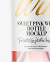 Clear Glass Pink Wine Bottle Mockup