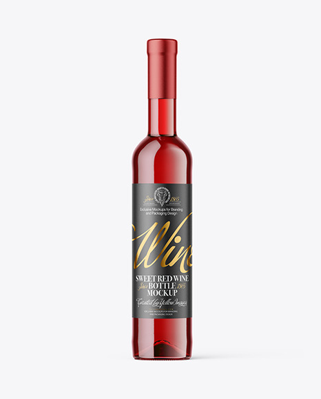Clear Glass Red Wine Bottle Mockup