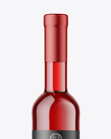 Clear Glass Red Wine Bottle Mockup