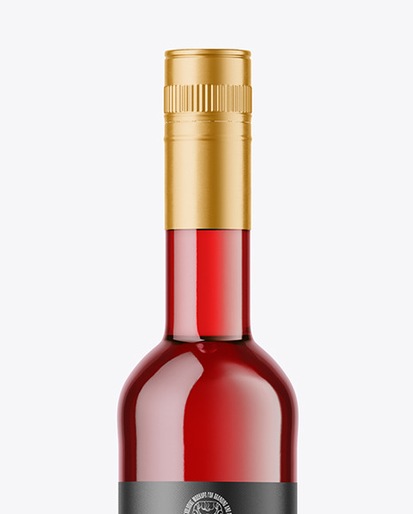 Clear Glass Red Wine Bottle Mockup