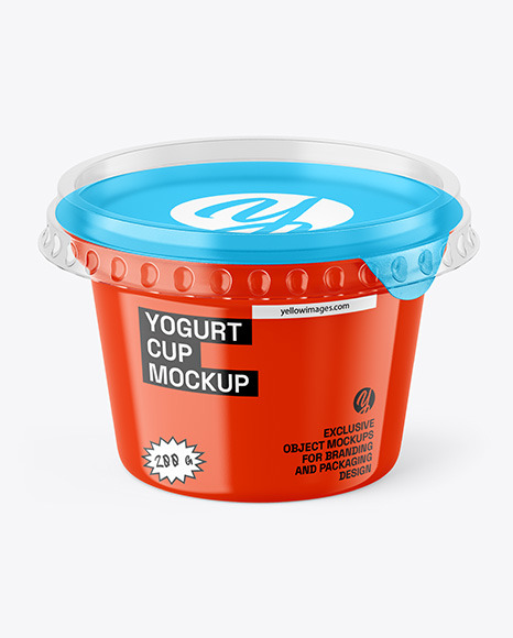Glossy Yogurt Cup Mockup
