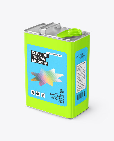 Matte Oil Tin Can Mockup