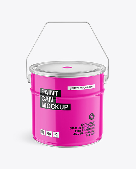 Glossy Paint Bucket Mockup
