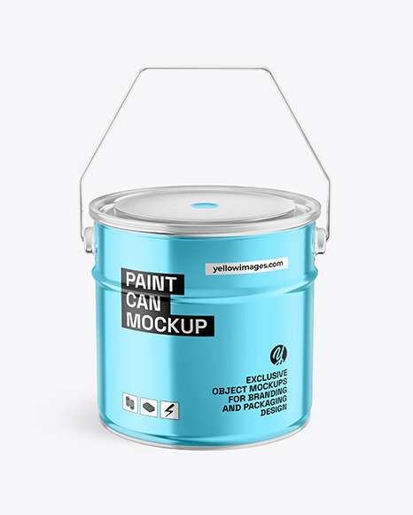 Metallic Paint Bucket Mockup