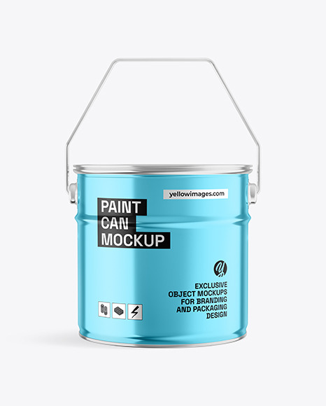 Metallic Paint Bucket Mockup