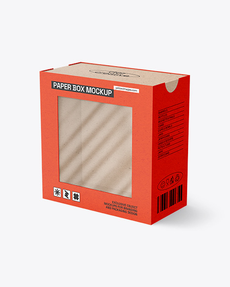 Empty Kraft Carton Box Mockup