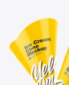 Two Glossy Ice Cream Cones Mockup