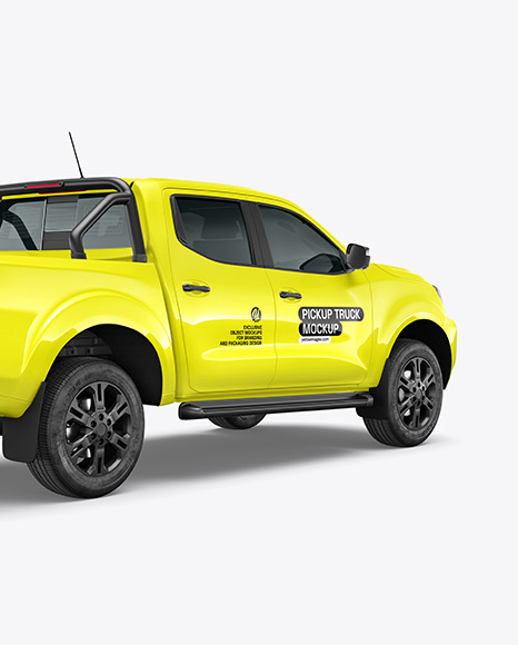 Pickup Truck Mockup - Back Half Side View