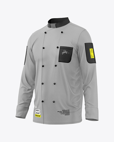 Men&#039;s Chef&#039;s Jacket Mockup - Half Side View