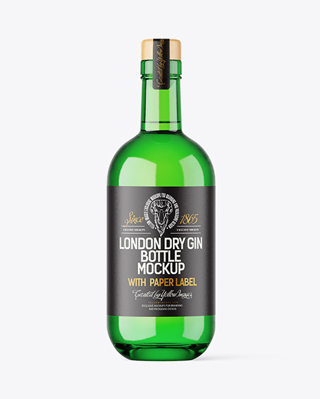 Colored Glass Bottle Mockup