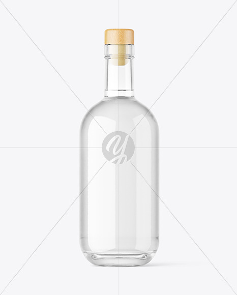 Clear Glass Vodka Bottle Mockup