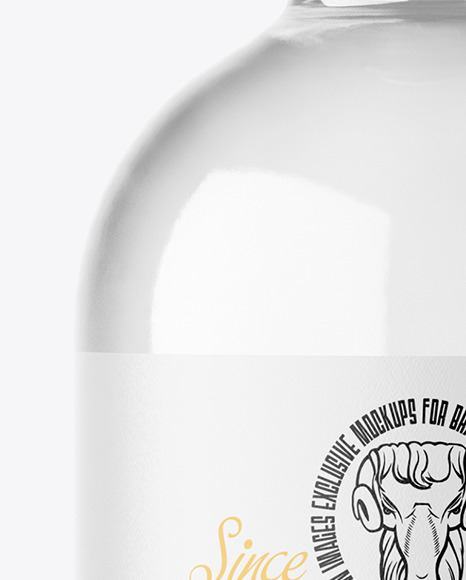 Clear Glass Vodka Bottle Mockup